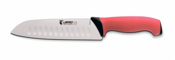 Нож кухонный Сантоку TR 18 см Jero красная рукоять 4818TRR
