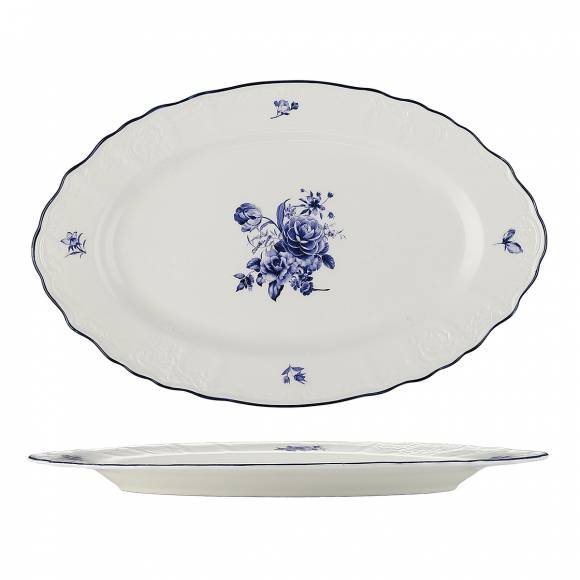 Блюдо овальное 25*16 см Blue Flower P.L. Proff Cuisine NY-YQA4706-OP-M-10X6 /6/