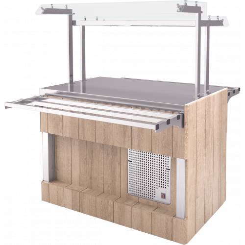 Прилавок холодильный Refettorio (шведский стол островной) RС53А с охлаждаемой нерж поверхностью