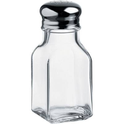Емкость соль/перец «Бэйзик»; стекло, металл; 100мл; прозр.