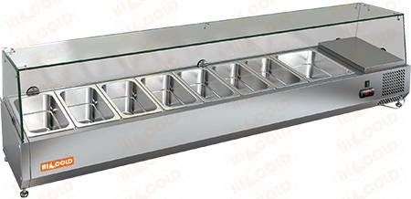 Витрина холодильная настольная Hicold VRTG 1485 для стола PZE3 вместимость 5хGN1/3+GN1/2