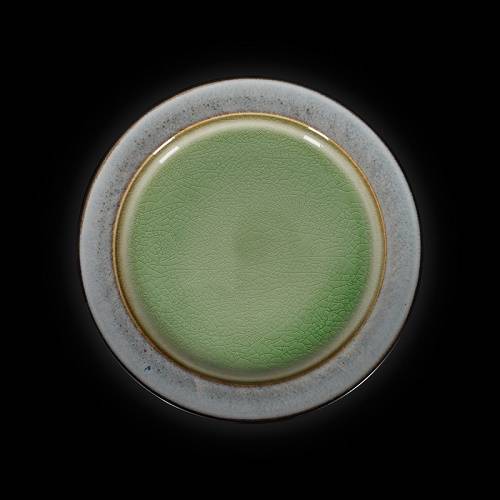 Тарелка мелкая 267мм декоративная Corone Tesoro серый+зеленый HL478260green фк0408
