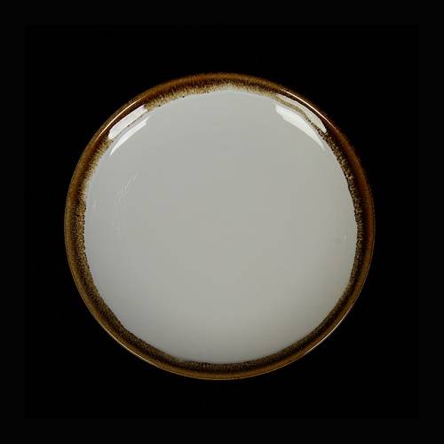 Тарелка плоская 255мм фарфор Provence белый с коричневой каймой HM30074-10 фк3020
