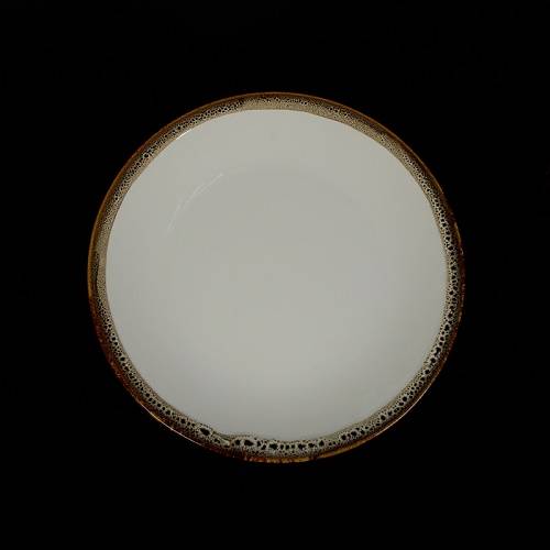 Тарелка плоская 275мм фарфор Provence белый с коричневой каймой HM30074-11 фк3021