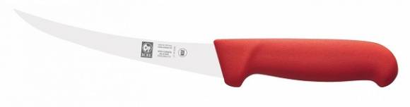 Нож обвалочный 150/290 мм. изогнутый (узкое жесткое лезвие) красный Poly Icel 24400.3855000.150