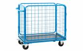 Тележка для белья ТБ124 ОЛДАК платформа МДФ, сетчатые стенки, ручка г/п 350кг