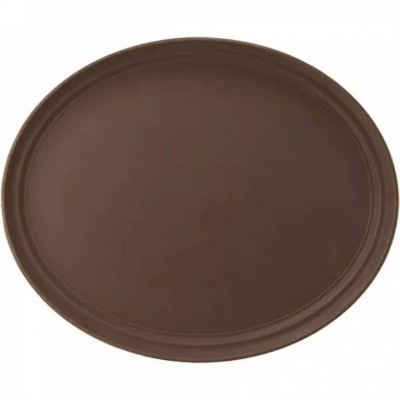 Поднос овальный коричневый 73,5х60см прорезиненный ФИБЕРГЛАСС Проотель 2900ct/gf/brown