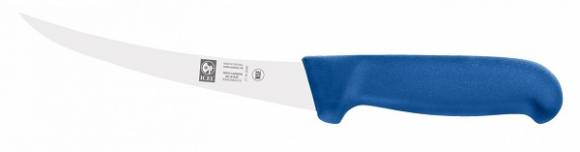 Нож обвалочный 150/280 мм. изогнутый (узкое жесткое лезвие) синий Poly Icel 24600.3855000.150