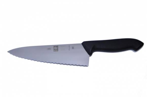 Нож поварской 200/340мм "Шеф" черный, волнистая кромка Icel (Horeca) 28100.HR60000.200