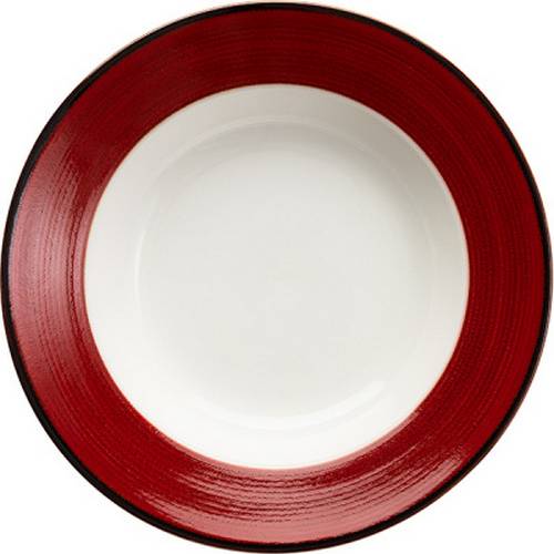 Тарелка для супа «Джаспер»; фарфор; D=227, H=48мм; белый, красный T8601534
