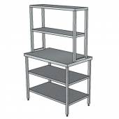 СП2ПДП2 стол произв.1000*500*1650 с 2-мя нижними и 2-мя верхними полками и без борта 