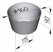 Форма для хлеба Спика 17 Б (круглая) (160 х 115 х 90 мм)  Форма для хлеба Спика 17 Б (круглая) (160 х 115 х 90 мм)