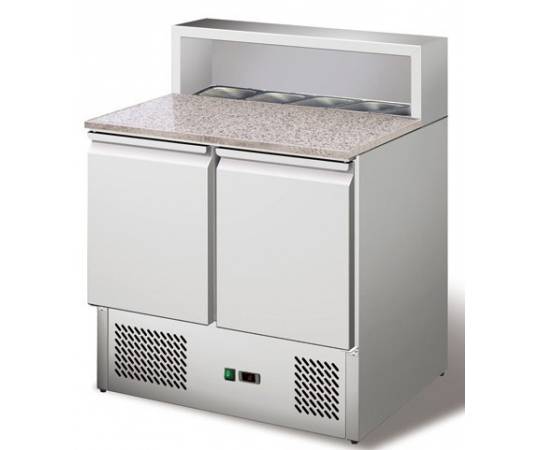 Стол холодильный для пиццы 2-дверный COOLEQ PS900 гранит, надстройка для 5xGN1/6