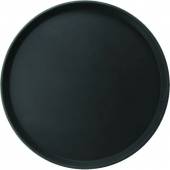 Поднос круглый черный 40,5см прорезиненный ПЛАСТИК Проотель 1600ct/sp/black