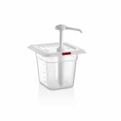 Диспенсер для соуса 170*160 мм. h=145 мм. 2 л. с дозатором (25 мл), п/п, красный GP 77197 Диспенсер для соуса 170*160 мм. h=145 мм. 2 л. с дозатором (25 мл), п/п, красный GP 77197