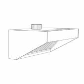 Зонт вытяжной пристенный Г-образный 900*1300