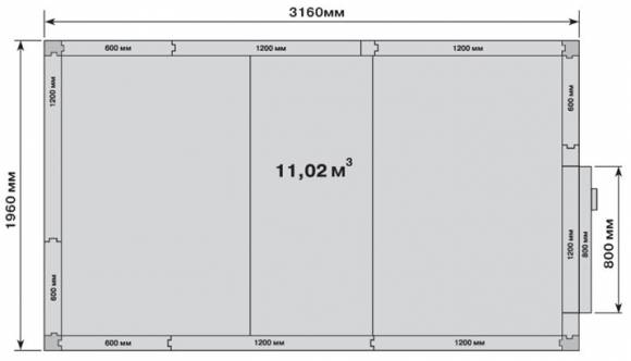 Камера холодильная Polair КХН-11,02 1960х3160х2200 складская «уголки в комплект не входят» Камера холодильная Polair КХН-11,02 1960х3160х2200 складская «уголки в комплект не входят»