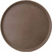 Поднос круглый коричневый 27,5см прорезиненный ПЛАСТИК Проотель 1100ct/sp/brown