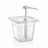 Диспенсер для соуса 170*160 мм. h=145 мм. 2 л. с дозатором (25 мл), п/п, белый GP 77196 Диспенсер для соуса 170*160 мм. h=145 мм. 2 л. с дозатором (25 мл), п/п, белый GP 77196