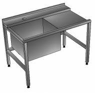 СПВМ стол производственный 1200*745*850мм с ванной моечной гл. 300, углубление, зацеп (слева/справа)