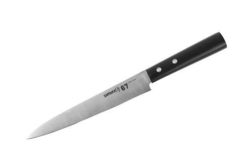 Нож кухонный для нарезки 195мм Samura 67 дамасская сталь 67 слоев, ABS пластик SD67-0045/K