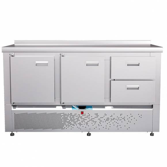Стол холодильный среднетемпературный Абат СХС-70Н-02 (2 двери, 2 ящика) с бортом