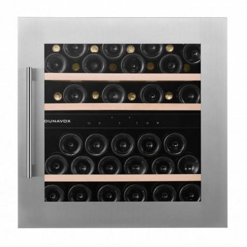 В Винный шкаф компрессорный встраиваемый DUNAVOX DAB-41.83DSS 2 температурные зоны
