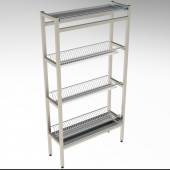 Стеллаж для сушки терелок и стаканов 4-х уровневый (1 Ст+3 Тар) 500*300*1700 (НЕРЖ)