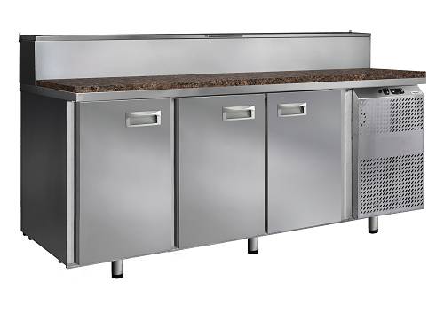 Стол холодильный для пиццы Финист СХСпцг-700-3 динамика 3 двери, 10хGN1/6, столешница гранит
