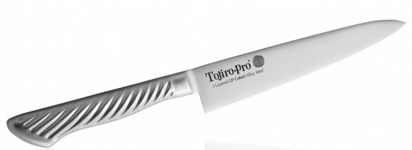 Нож универсальный Tojiro Pro 150мм сталь VG10 3 слоя, рукоять сталь  F-884