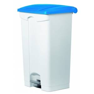 Бак для мусора 90л Still Casa белый с синей крышкой, педалью, на колесах DIFP90 BL + DIFPRU/A  53300