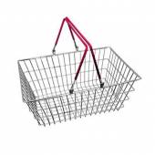 Корзина покупательская 20л с двумя красными ручками кп_2р кр