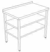 СП2П стол производственный с 2-мя полками и бортом 1900*600*850 СП2П стол производственный с 2-мя полками и бортом 1900*600*850