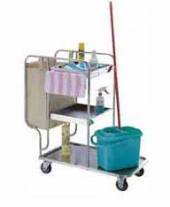 Тележка для уборки ТУ4 ОЛДАК нерж. 3 полки, мешок 75л Тележка для уборки ТУ4 ОЛДАК нерж. 3 полки, мешок 75л