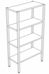 СТП4 стеллаж производственный 4 полки 1200*400*1500 СТП4 стеллаж производственный 4 полки 1200*400*1500