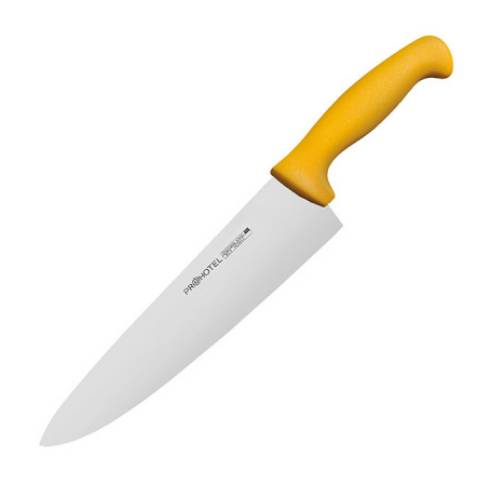 Нож поварской «Проотель» AS00301-05Yl ; сталь нерж., пластик; L=380/240, B=55мм; желт., металлич.