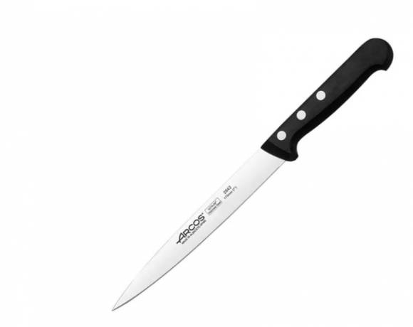 Нож д/плоской рыбы «Универсал» сталь нерж.,полиоксиметилен ,L=290/170,B=21мм черный,металлич.