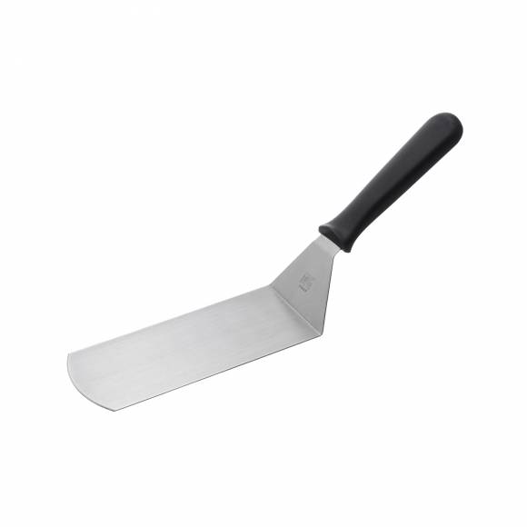Лопатка 35 см. изогнутая раб. часть 17,8*7,5 см. нерж. с пластик. ручкой черная MGprof 80944