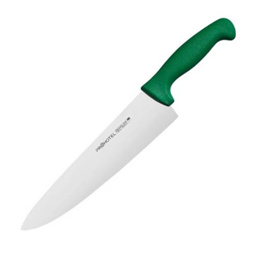 Нож поварской «Проотель» AS00301-05Gr; сталь нерж., пластик; L=380/240, B=55мм; зелен., металлич.