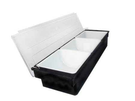 Контейнер для фруктов, специй пластик 3 ячейки по 0,92 л. черный GP 70516 Контейнер для фруктов, специй пластик 3 ячейки по 0,92 л. черный GP 70516