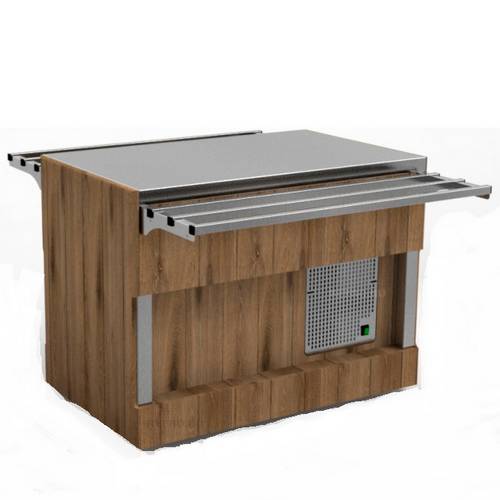 Прилавок холодильный Refettorio (шведский стол островной) RС51B без полки с охлаж. нерж поверхностью
