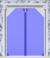 Маятниковая дверь двухстворчатая плёночная МДД(Пл)-2200.2400-7 рама внутри проема Маятниковая дверь двухстворчатая плёночная МДД(Пл)-2200.2400-7 рама внутри проема