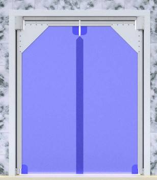 Маятниковая дверь двухстворчатая плёночная МДД(Пл)-2200.2400-7 рама внутри проема