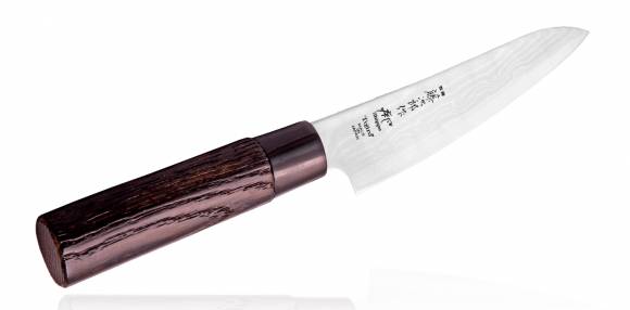 Нож универсальный Tojiro Shippu 130мм сталь VG-10 63 слоя, рукоять  дерево #9000 FD-592
