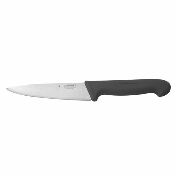 Нож PRO-Line для нарезки 16 см, черная пластиковая ручка, P.L. Proff Cuisine KB-3801-160-BK201-RE-PL