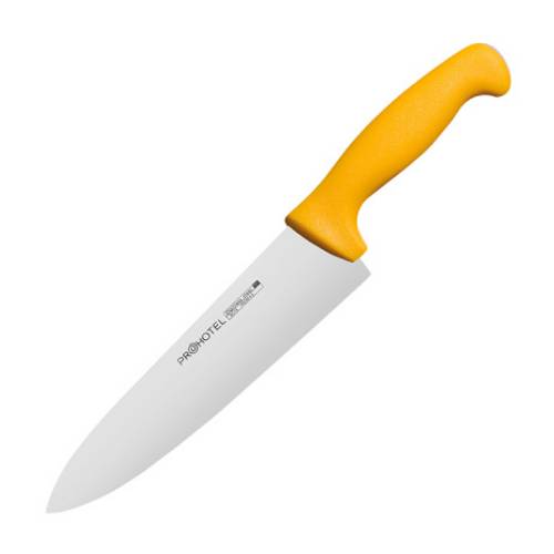 Нож поварской «Проотель» AS00301-04Yl; сталь нерж., пластик; L=340/200, B=45мм; желт., металлич.