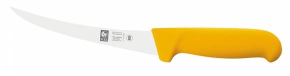 Нож обвалочный 150/290 мм. изогнутый (жесткое лезвие) желтый Poly Icel 24300.3855000.150