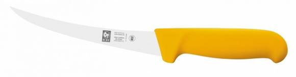 Нож обвалочный 150/290 мм. изогнутый (полугибкое лезвие) желтый Poly Icel 24300.3856000.150