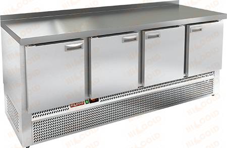Стол холодильный Hicold GNE1111/TN W 4 двери, корпус пластификат (агрегат внизу)
