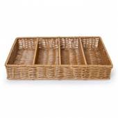 Корзинка для столовых приборов на 4 ячейки 53х32,5х9см пласт.коричневая [Brown] Ккт3000